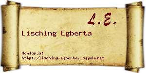 Lisching Egberta névjegykártya